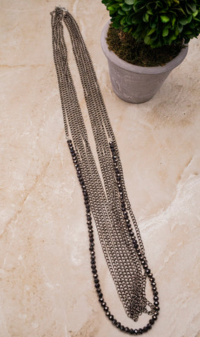 Gunmetal Beaded Necklace