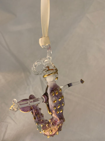 Jumping Mermaid Ceramic Glass Ornament