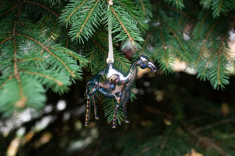 Blue Standing Camel Ornament