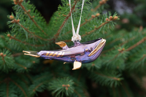 Blue Whale Glass Ornament