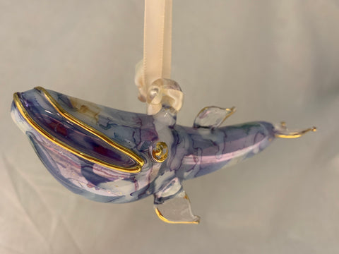 Ceramic Blue Whale Ornament