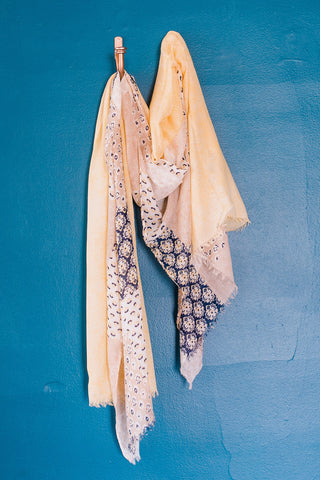Mandy Scarf - Navy & Yellow