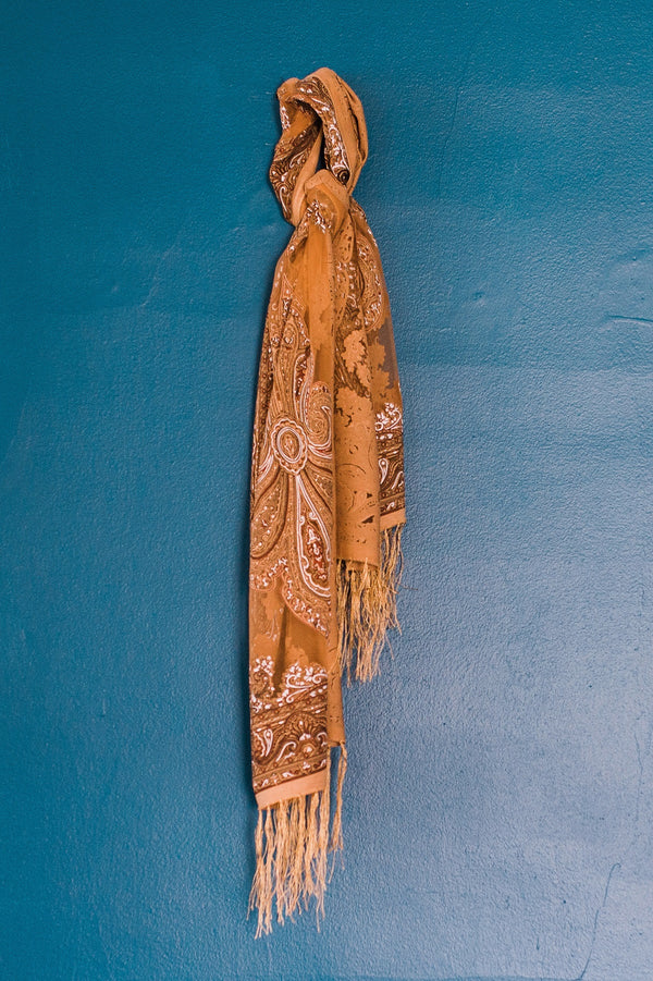 Sparkling Sheer Silky Camel Scarf