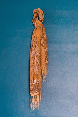 Sparkling Sheer Silky Camel Scarf