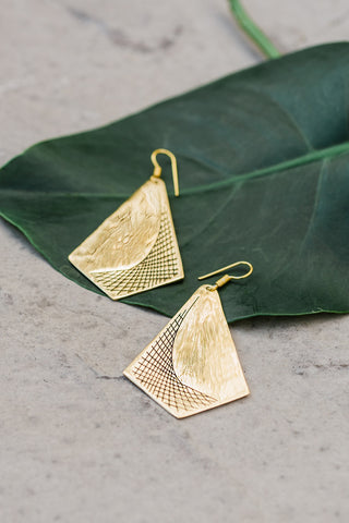 Brass Crescent Moon Earrings