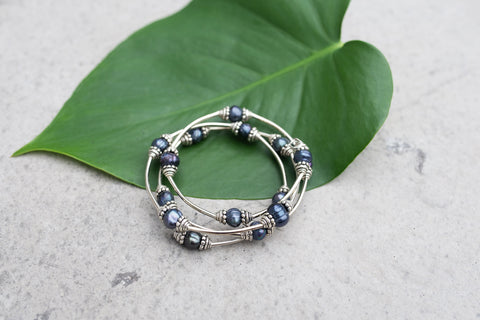 Black Pearl Barwrap Bracelet