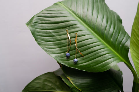 Navy Soda Light Ribbon Earring