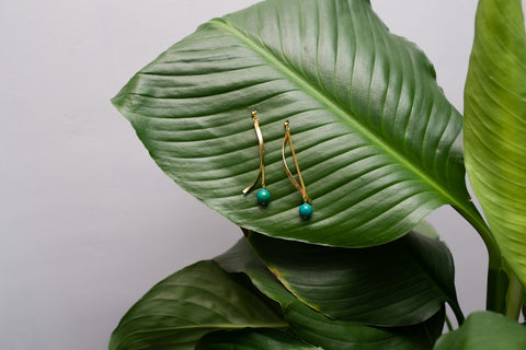 Malachite Ribbon Earrings