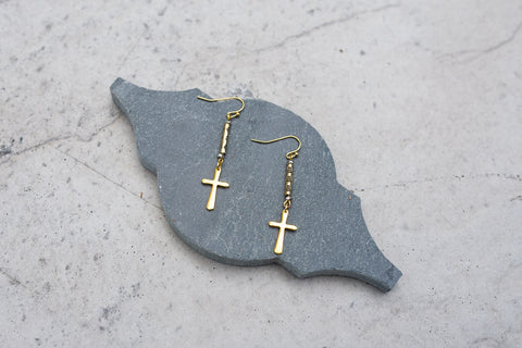 Beaded Cross Earrings
