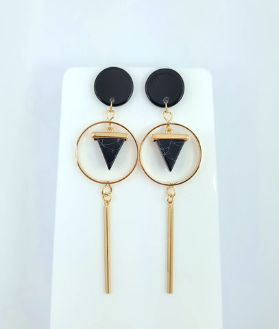 Pointed Black Earrings