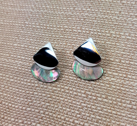 Silver Drop in the Ocean Earrings