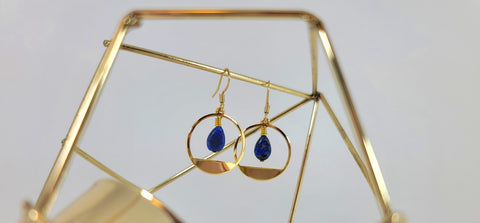 Lapis Moon Earrings