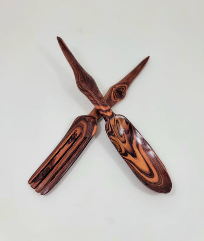 Small Zebra Wood Serving Set