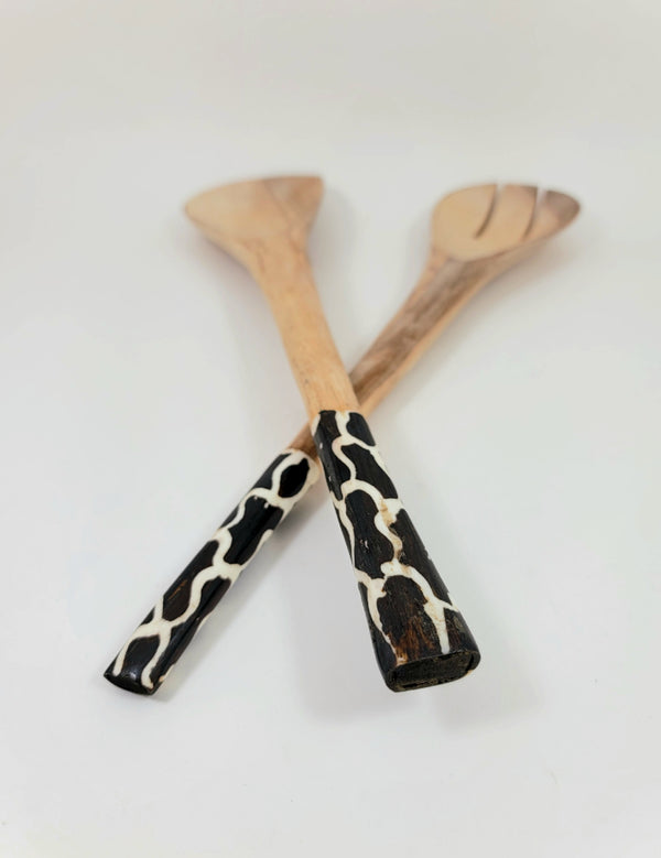 Wood and Bone Serving Set