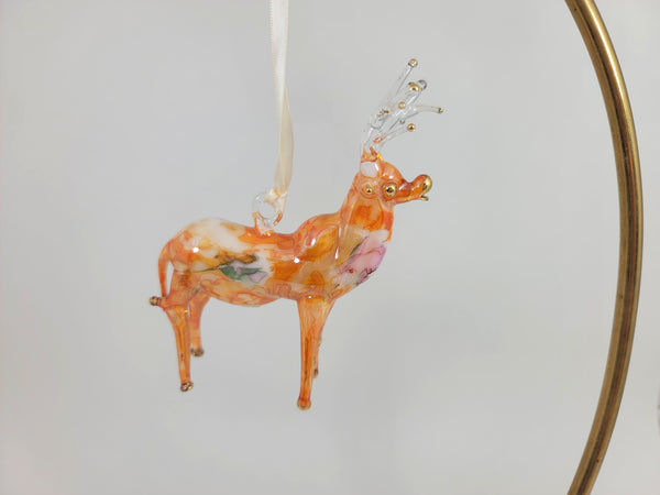 Yellow Ceramic Elk Ornament