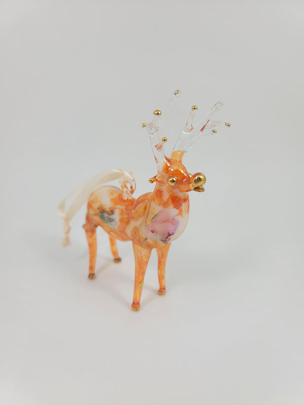 Yellow Ceramic Elk Ornament