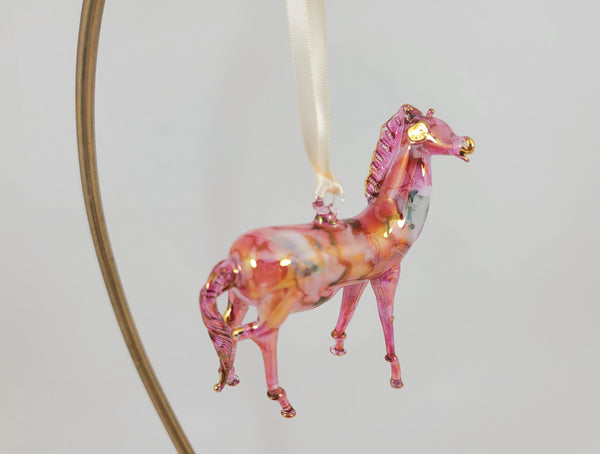 Red Ceramic Horse Ornament