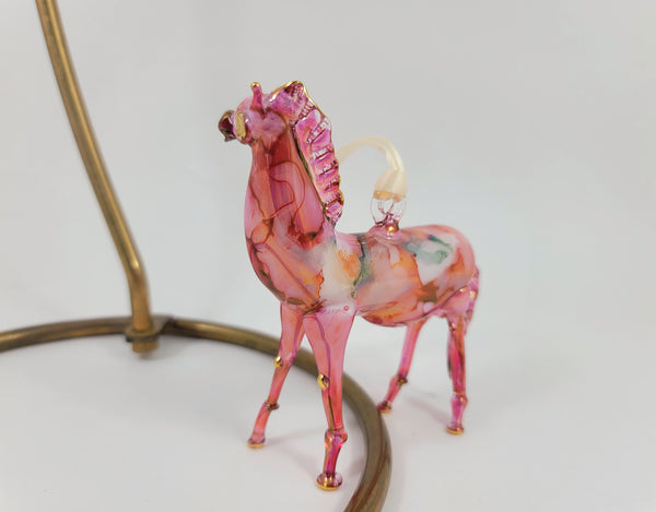 Red Ceramic Horse Ornament