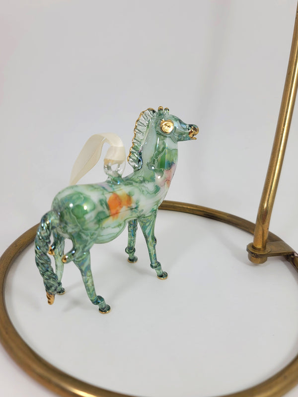 Green Ceramic Horse Ornament