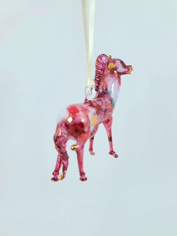 Purple Ceramic Horse Ornament