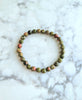 Faceted olive green and rust Unakite