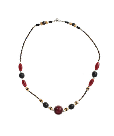 Red Amber, Bone & Horn Necklace