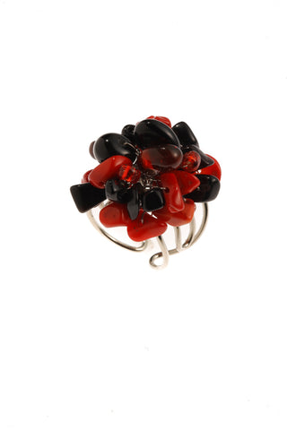 Agate & Red Stone Ring