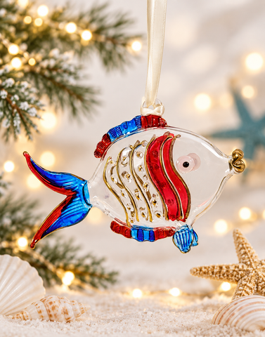 Painted Fish Red/Blue