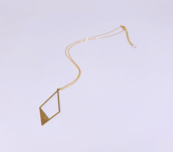 Rhombus Brass Necklace