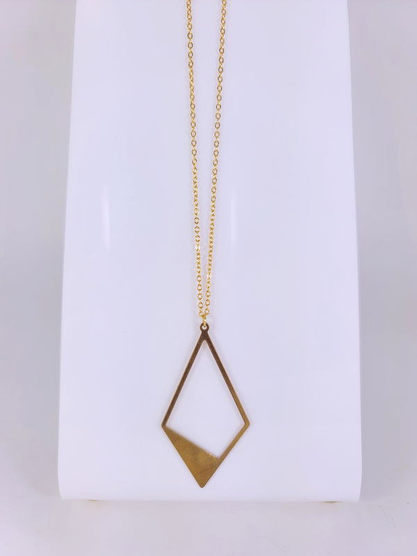 Rhombus Brass Necklace