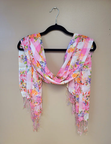 Pink Cotton Poly Scarf