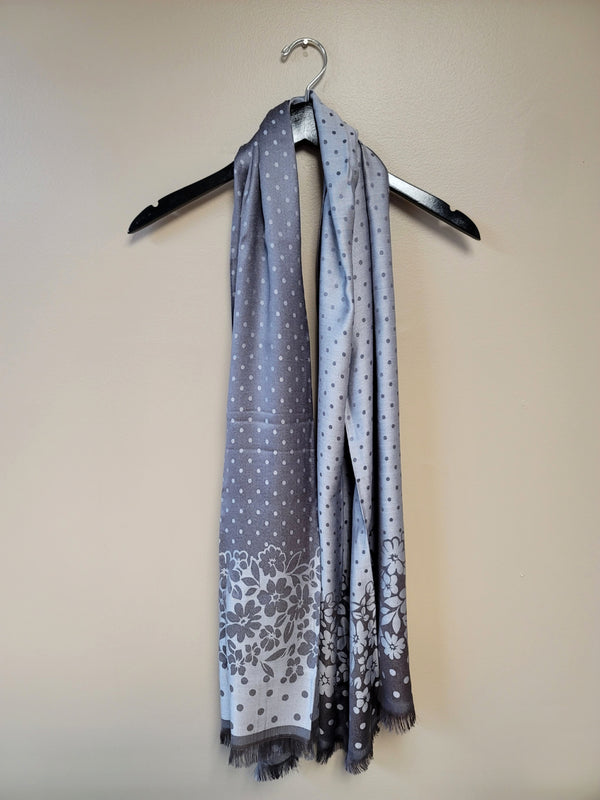 Grey Polka Dot Scarf
