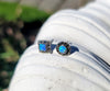 Sterling Silver & Blue Opal Earrings