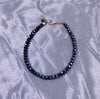 Small Navy Crystal Bead Wire Bracelet