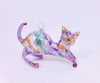 Purple Ceramic Cat Ornament