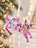 Purple Ceramic Cat Ornament