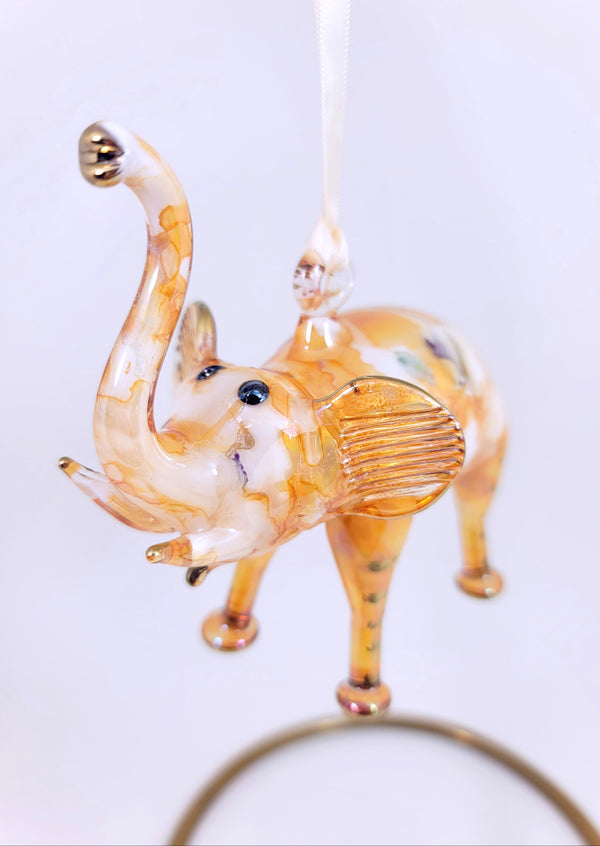 Yellow Ceramic Elephant Ornament