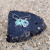 Abalone & Sterling Heart Earrings