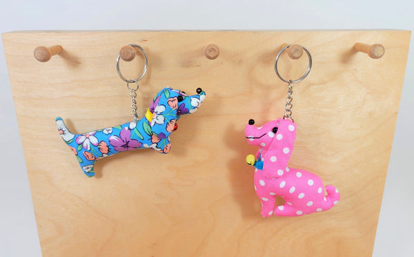 Fabric Dog Keychain