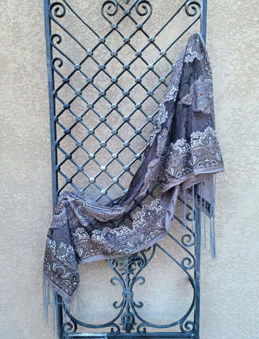 Sparkle Sheer Scarf Charcoal