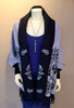 Floral Scroll Sleeved Shawl in gray paired with our Prism Rose Necklace (105522)