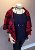 Red/Black Print Shawl paired with our Black Fabric Choker (105703)
