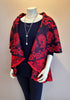 Red/Black Print Shawl paired with our Sylvia Necklace (105998)