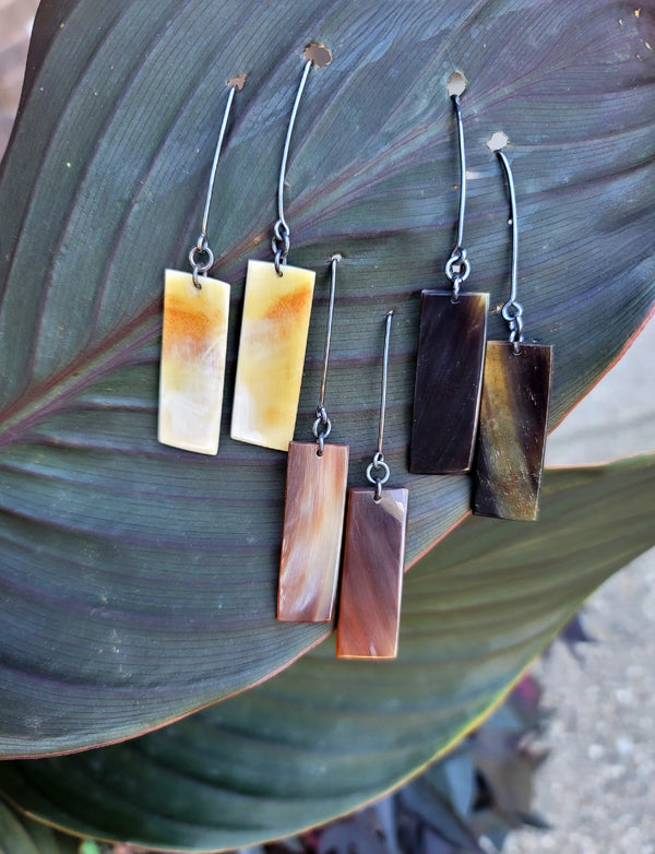 Rectangle Horn Earrings