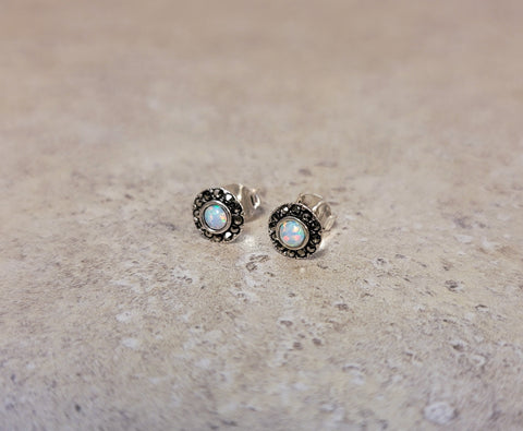 Marcasite & Opal Earrings