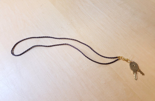 Braided Leather Lanyard