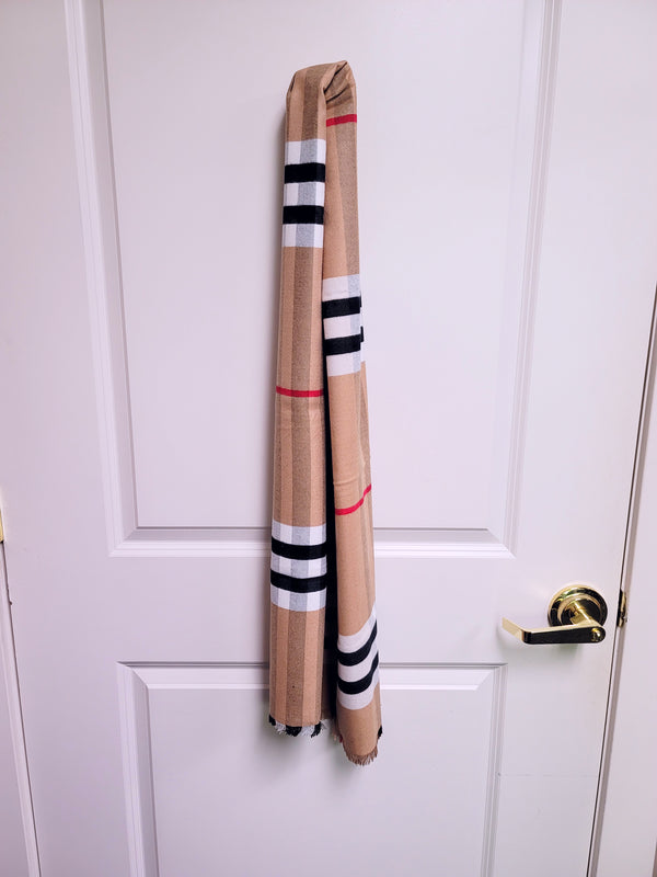 Plaid Camel Scarf