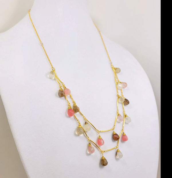 Neapolitan Droplet Necklace