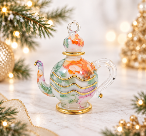 Green Ceramic Teapot Ornament