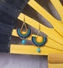 Teal Fan Earrings